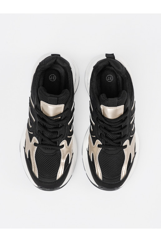 Černé  Tenisky ze mi wstawkami Černé  Tenisky ze mi wstawkami