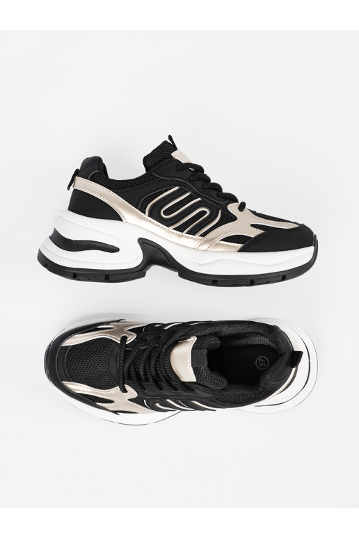 Černé  Tenisky ze mi wstawkami Černé  Tenisky ze mi wstawkami