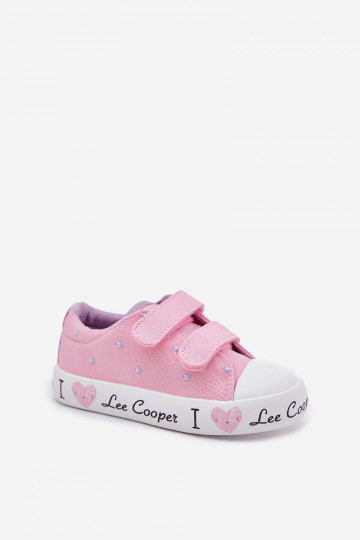 ležérní boty Dětské se samolepicími uzávěry Lee Cooper LCW-25-02-3265K růžová