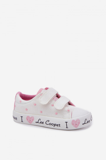 ležérní boty Dětské se samolepicími uzávěry Lee Cooper LCW-25-02-3264K bílé