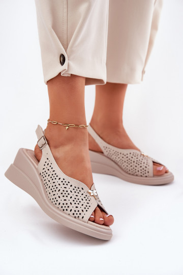 Ažurové sandály   Vinceza 79529 béžové