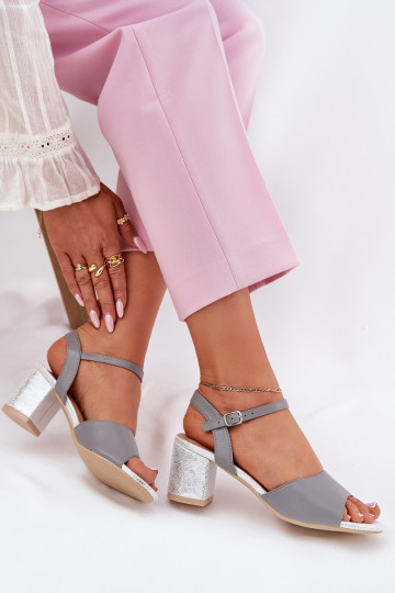 Dámské sandály na vysokém podpatku Vinceza 20275 šedá