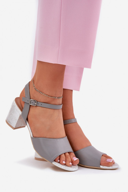 Dámské sandály na vysokém podpatku Vinceza 20275 šedá Dámské sandály na vysokém podpatku Vinceza 20275 šedá