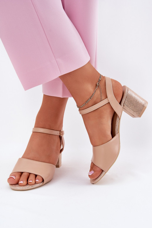 Dámské sandály na vysokém podpatku Vinceza 20275 béžové Dámské sandály na vysokém podpatku Vinceza 20275 béžové