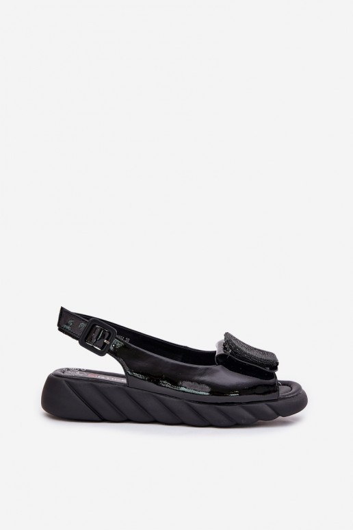 Lakované dámské sandály   Artiker 56C1564 Černé  Lakované dámské sandály   Artiker 56C1564 Černé