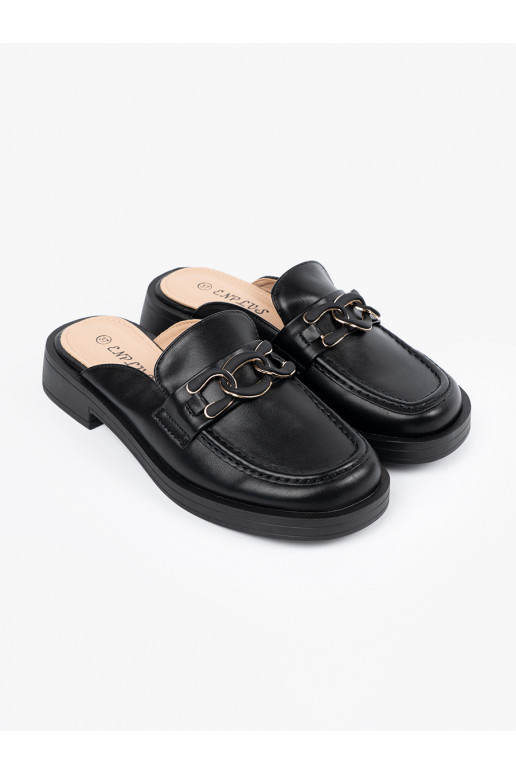 Černé Pantofle eko kůže  Černé Pantofle eko kůže