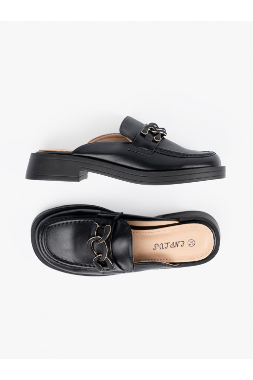 Černé Pantofle eko kůže  Černé Pantofle eko kůže