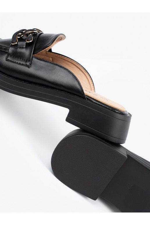 Černé Pantofle eko kůže  Černé Pantofle eko kůže