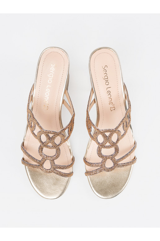 zlaté barvy Pantofle na podpatku Sergio Leone