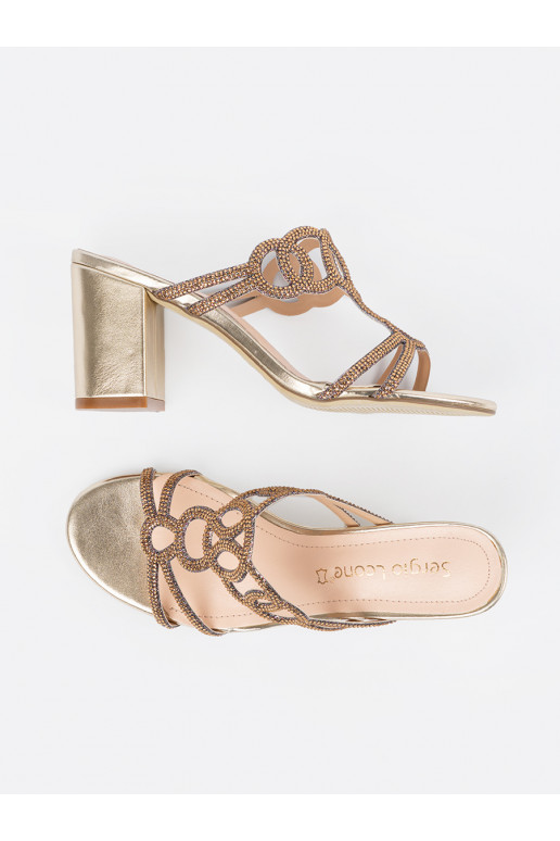 zlaté barvy Pantofle na podpatku Sergio Leone