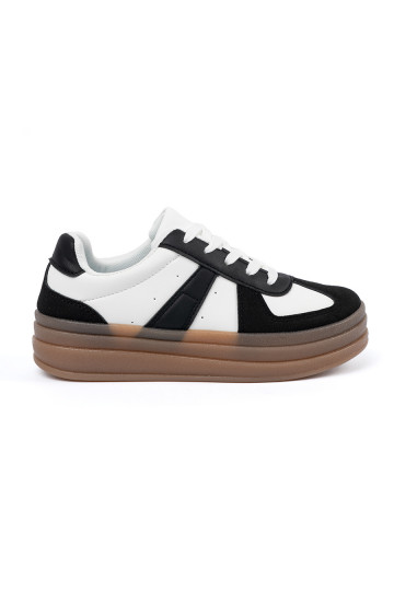 Černé a-bílé Tenisky s platformou