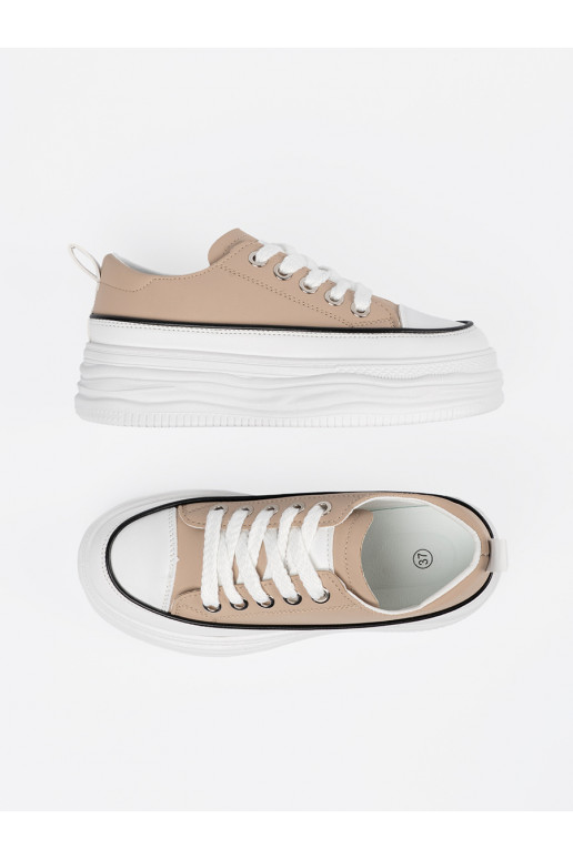 Sportovní béžové boty s platformou Sportovní béžové boty s platformou