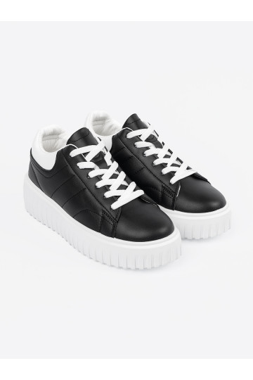 Tenisky Černé z bílá barvami wstawkami 2