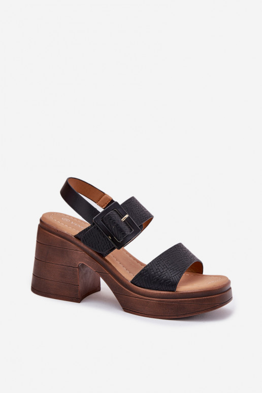 Dámské sandály se širokým podpatkem a platformou Vinceza 17387 Černé Dámské sandály se širokým podpatkem a platformou Vinceza 17387 Černé