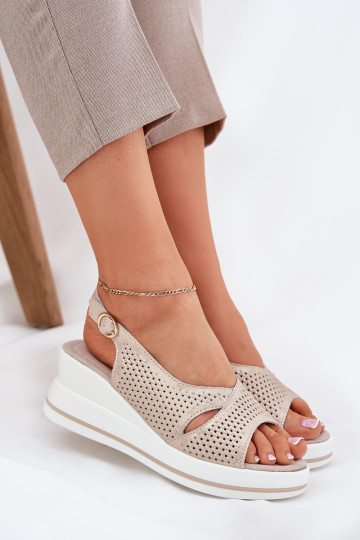 Dámské sandály   S.Barski LR51-660 zlaté barvy