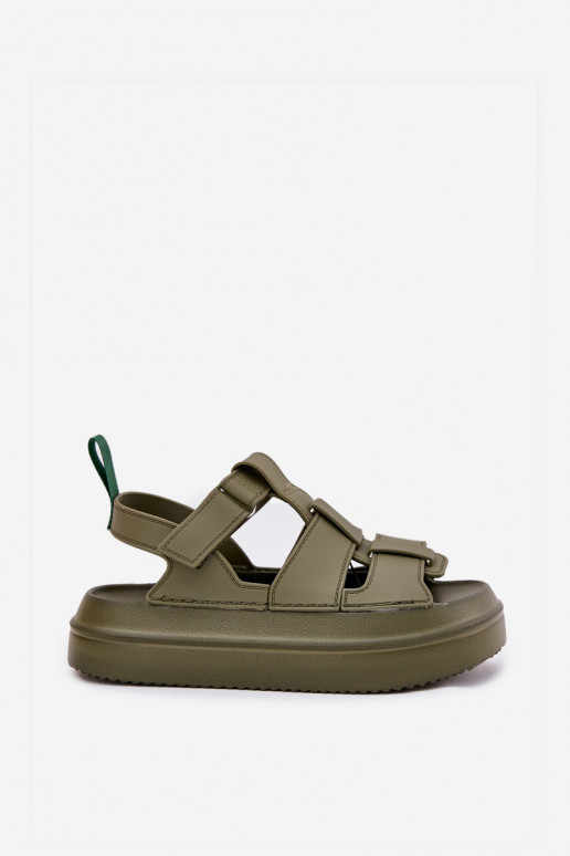 Dámské sandály s platformou zelené Nitavelia