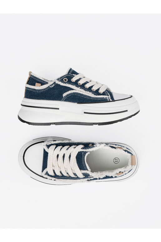 tmavě modrá Dámská obuv z bílá barvami wstawkami