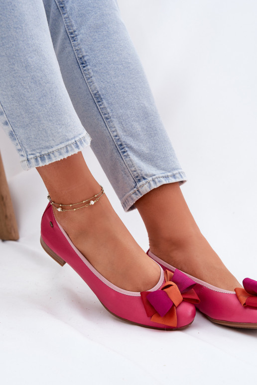 baleríny se stuhami  P6801-15 růžová baleríny se stuhami  P6801-15 růžová