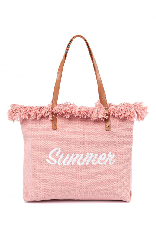 růžová kabelka plażowa