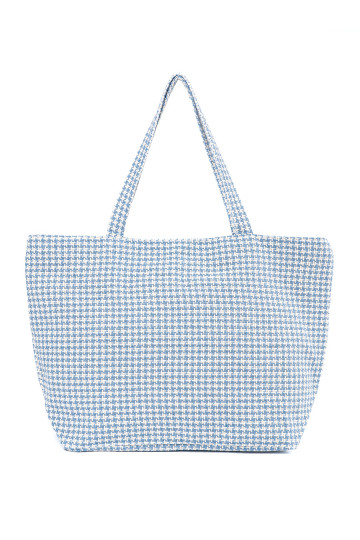 Kabelka/taška plażowa niebiesko-białą kratkę
