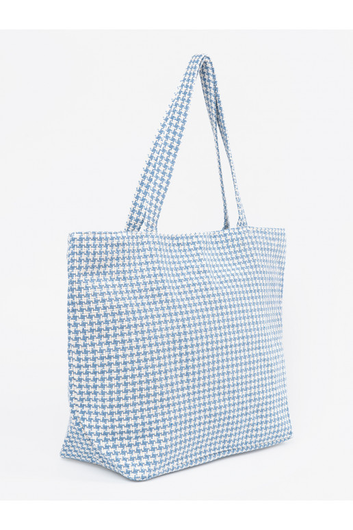 Kabelka/taška plażowa niebiesko-białą kratkę