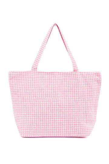 Kabelka/taška plażowa -białą kratkę