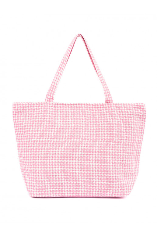 Kabelka/taška plażowa -białą kratkę