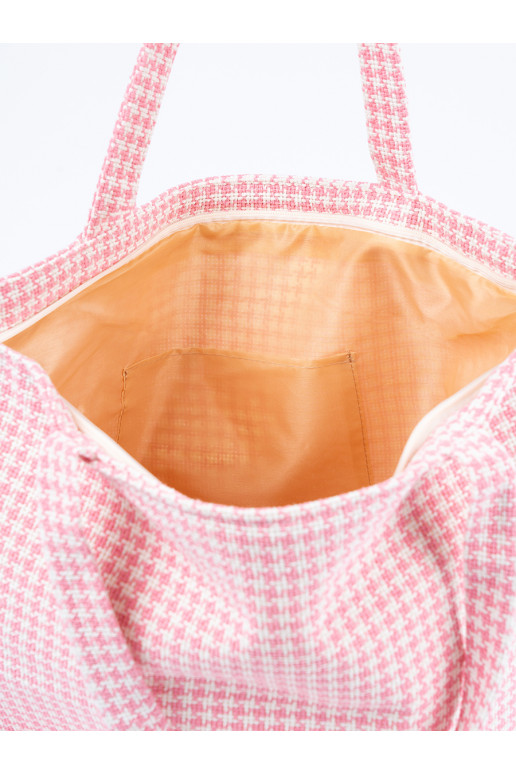 Kabelka/taška plażowa -białą kratkę