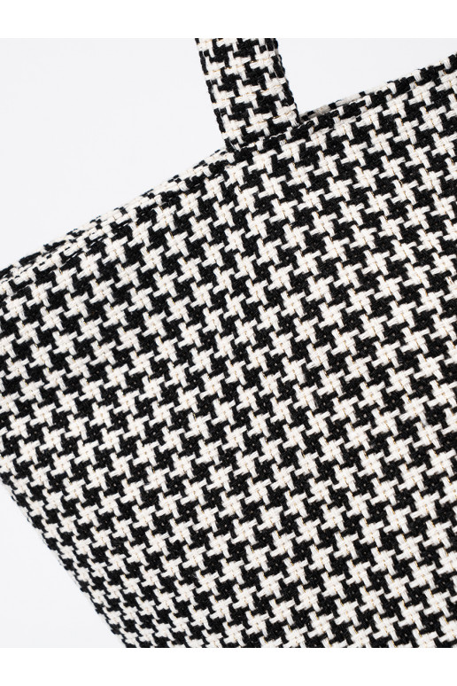 Kabelka/taška plażowa černá-białą kratkę