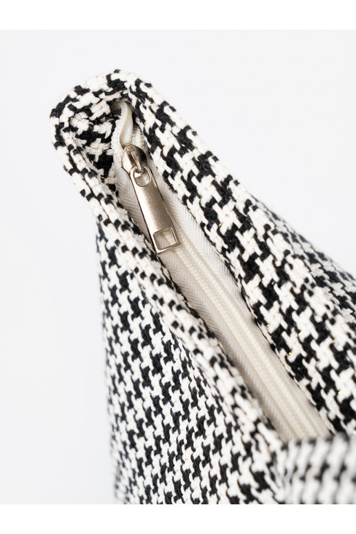 Kabelka/taška plażowa černá-białą kratkę