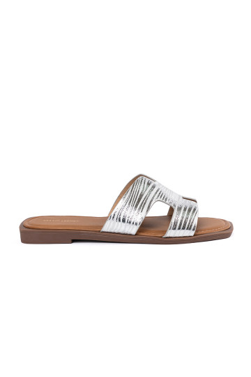 stříbrné barvy Pantofle