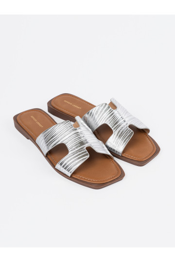 stříbrné barvy Pantofle  2