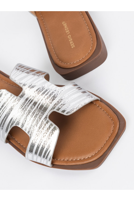 stříbrné barvy Pantofle 