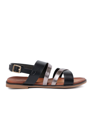 Černé sandály Sergio Leone ze mi paseczkami
