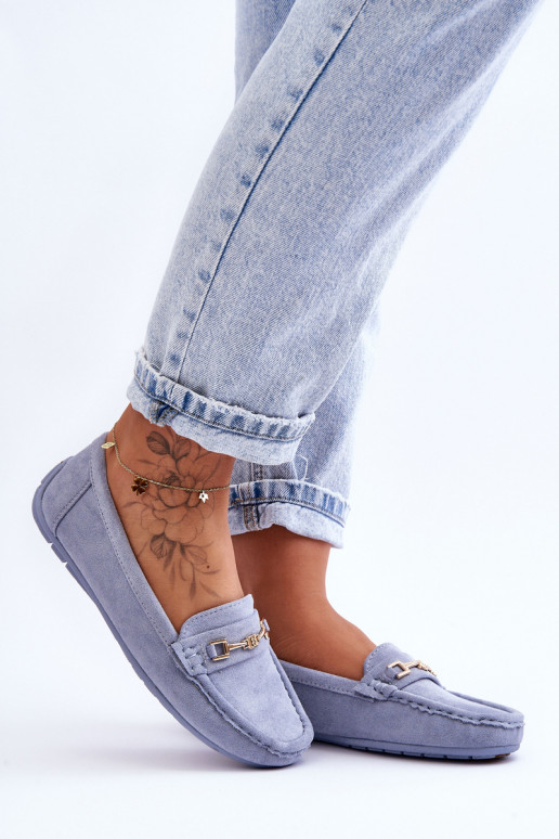  Klasické semišové mokasíny modrá Corinell