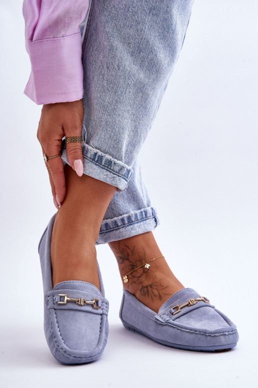  Klasické semišové mokasíny modrá Corinell