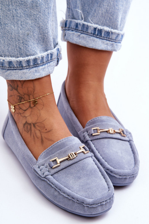  Klasické semišové mokasíny modrá Corinell