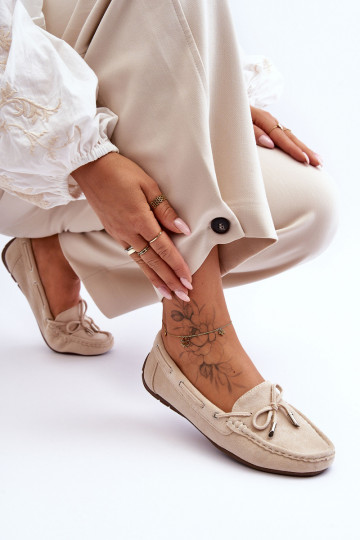 Elegantní semišové mokasíny béžové Si Passione