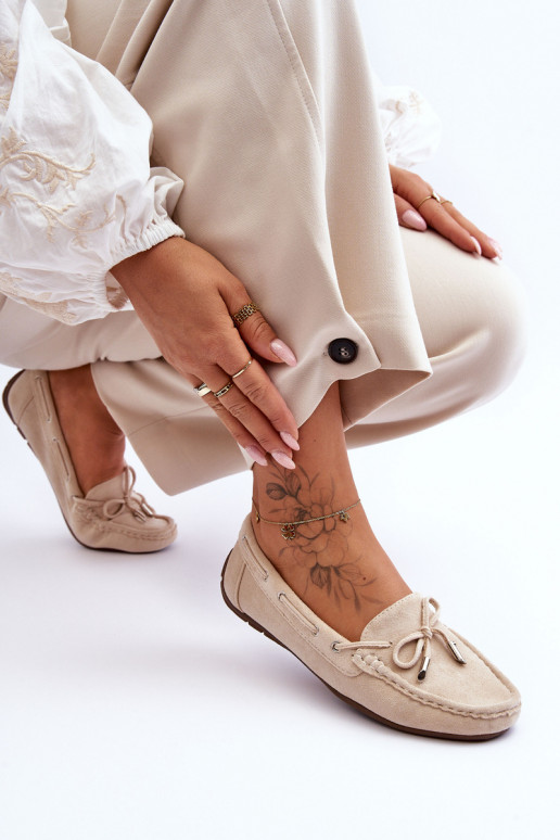 Elegantní semišové mokasíny béžové Si Passione