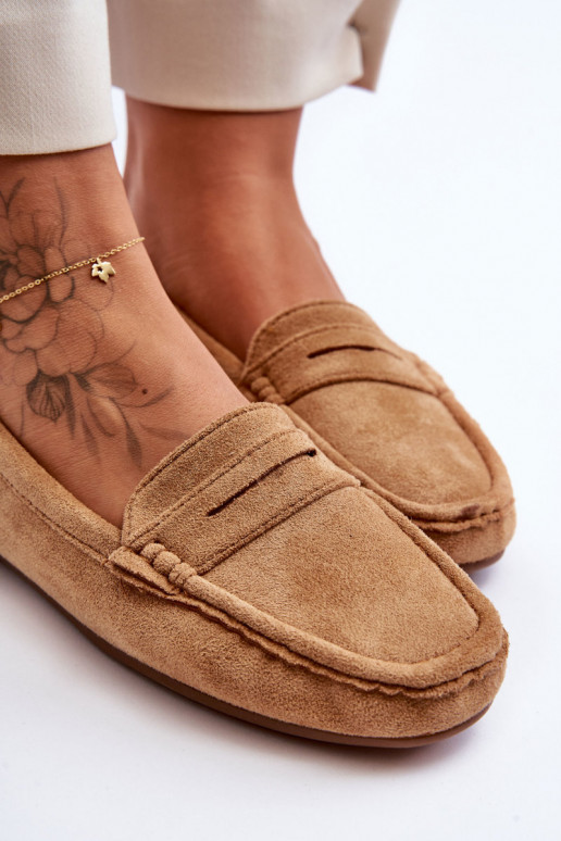 Elegantní semišové mokasíny hnědáLenvie