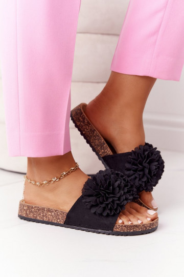 Pantofle  Černé Flowerbomb