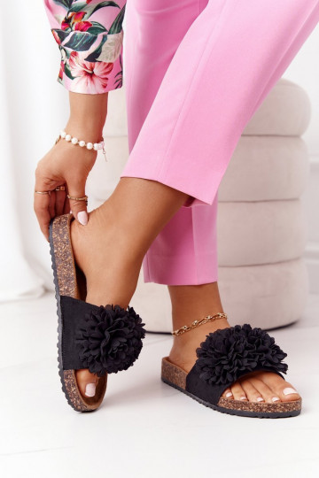 Pantofle  Černé Flowerbomb 2