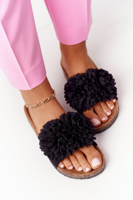 Pantofle  Černé Flowerbomb Pantofle  Černé Flowerbomb
