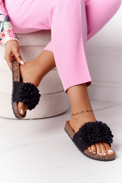 Pantofle  Černé Flowerbomb Pantofle  Černé Flowerbomb