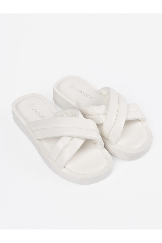 bílé  Pantofle s platformou bílé  Pantofle s platformou