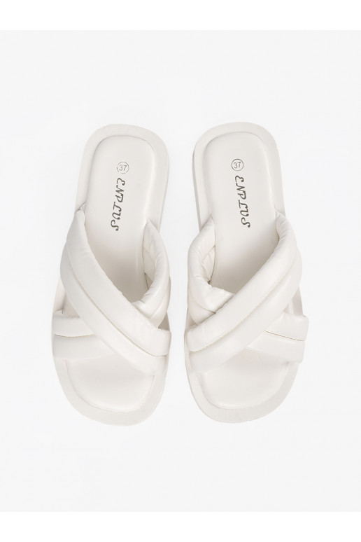 bílé  Pantofle s platformou bílé  Pantofle s platformou