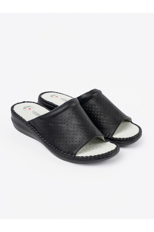 Pantofle ze skórzaną wkładką Černé