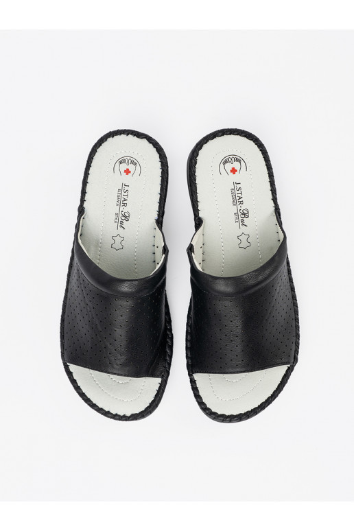 Pantofle ze skórzaną wkładką Černé