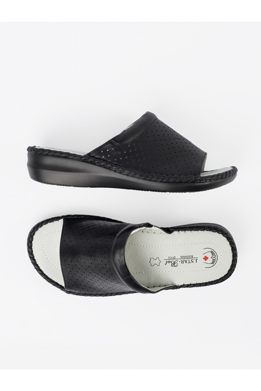 Pantofle ze skórzaną wkładką Černé