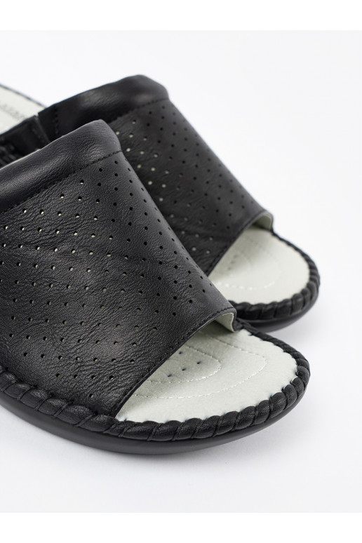 Pantofle ze skórzaną wkładką Černé